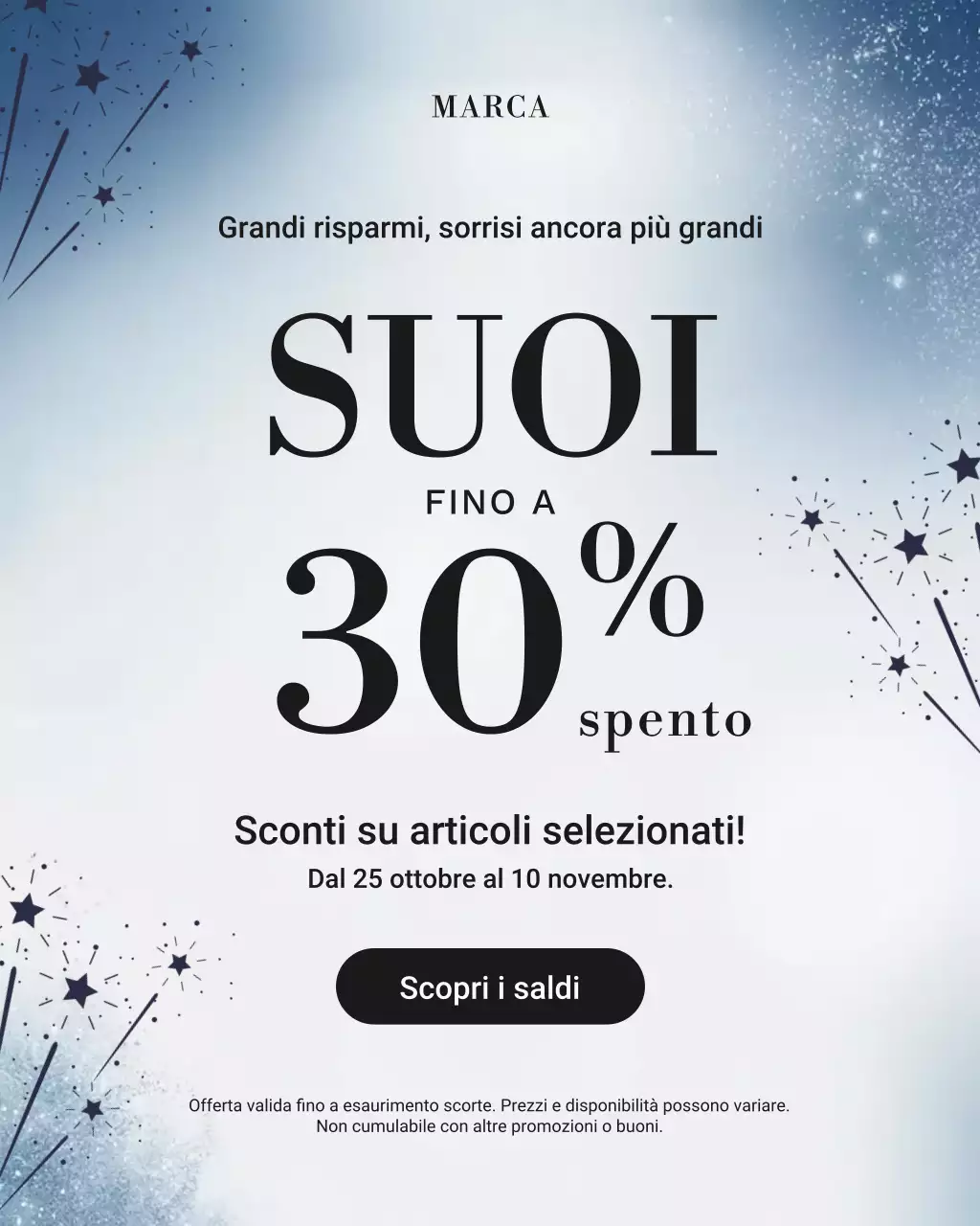 Ritratto Instagram promozionale di vendita moderna blu
