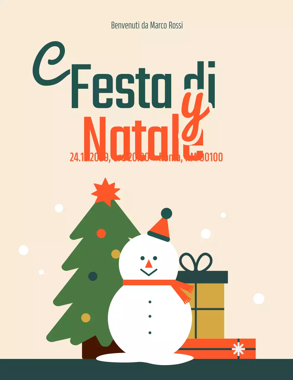 Invito di Natale retrò beige