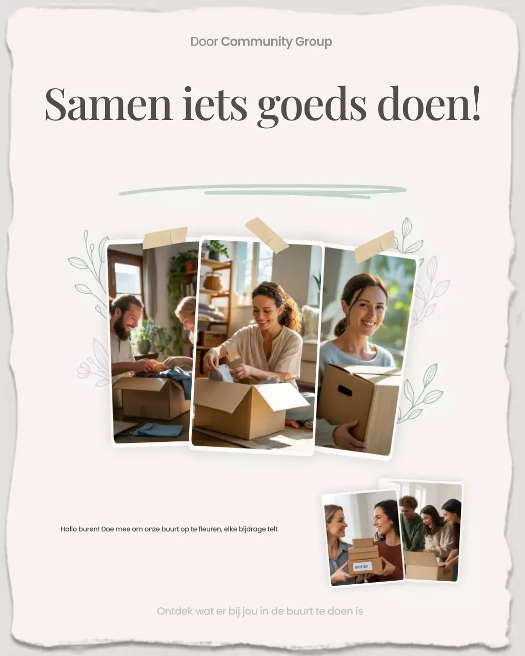 Beige moderne community uitnodiging Instagram-post