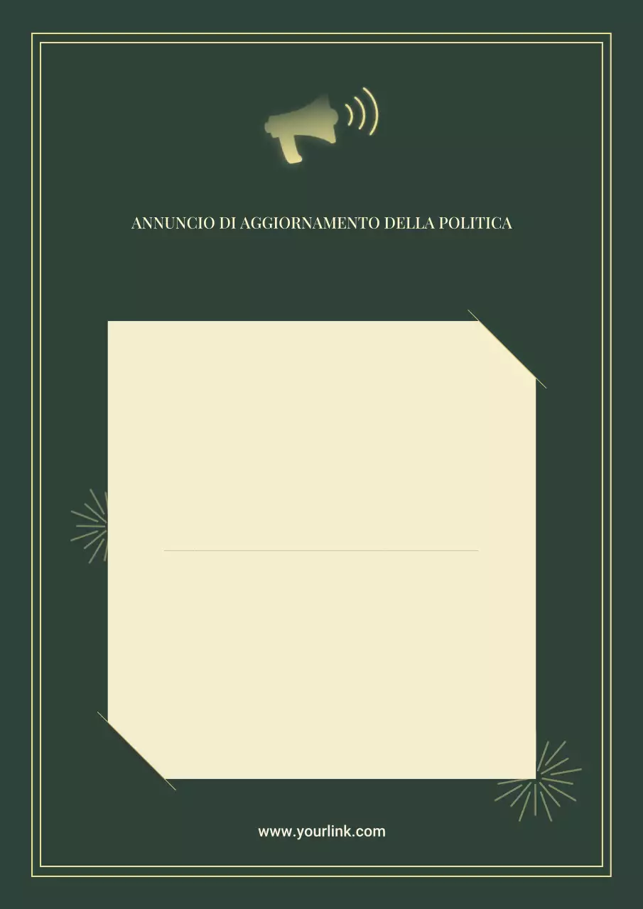 Manifesto di annuncio di politica verde ed elegante