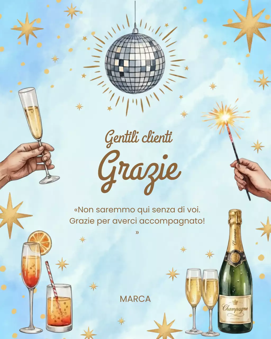 Post Instagram con biglietto di ringraziamento elegante blu