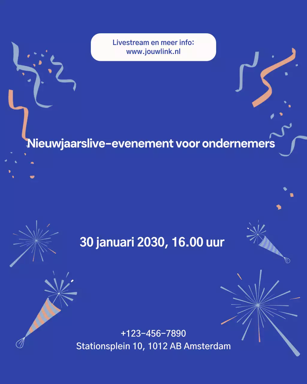 Blue Modern Business Live Aankondiging Instagram Verticaal