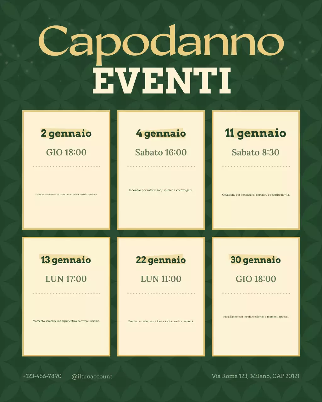 Post di Instagram per l'annuncio dell'evento Sage Elegant