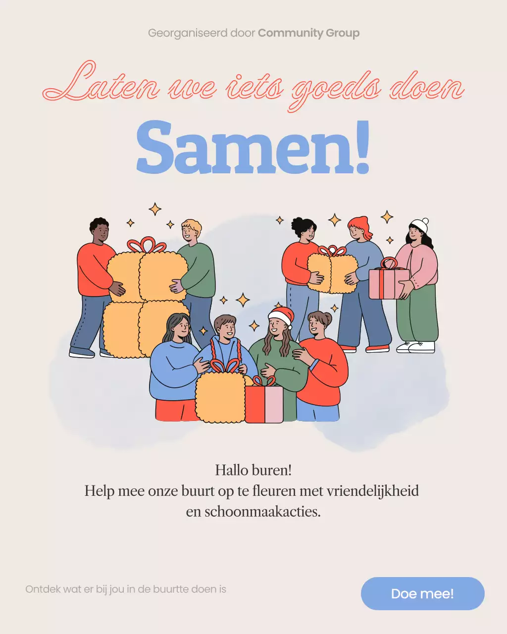 Beige moderne community uitnodiging Instagram-post