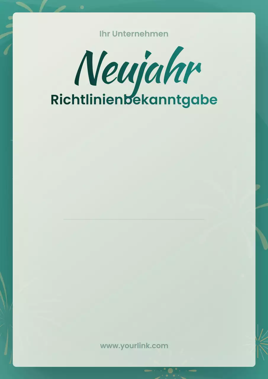 Türkisfarbenes Plakat zur Bekanntgabe moderner politischer Maßnahmen