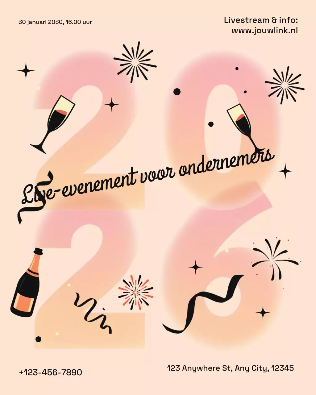 Moderne feestelijke uitnodiging voor een ondernemersevenement (Instagram verticaal)