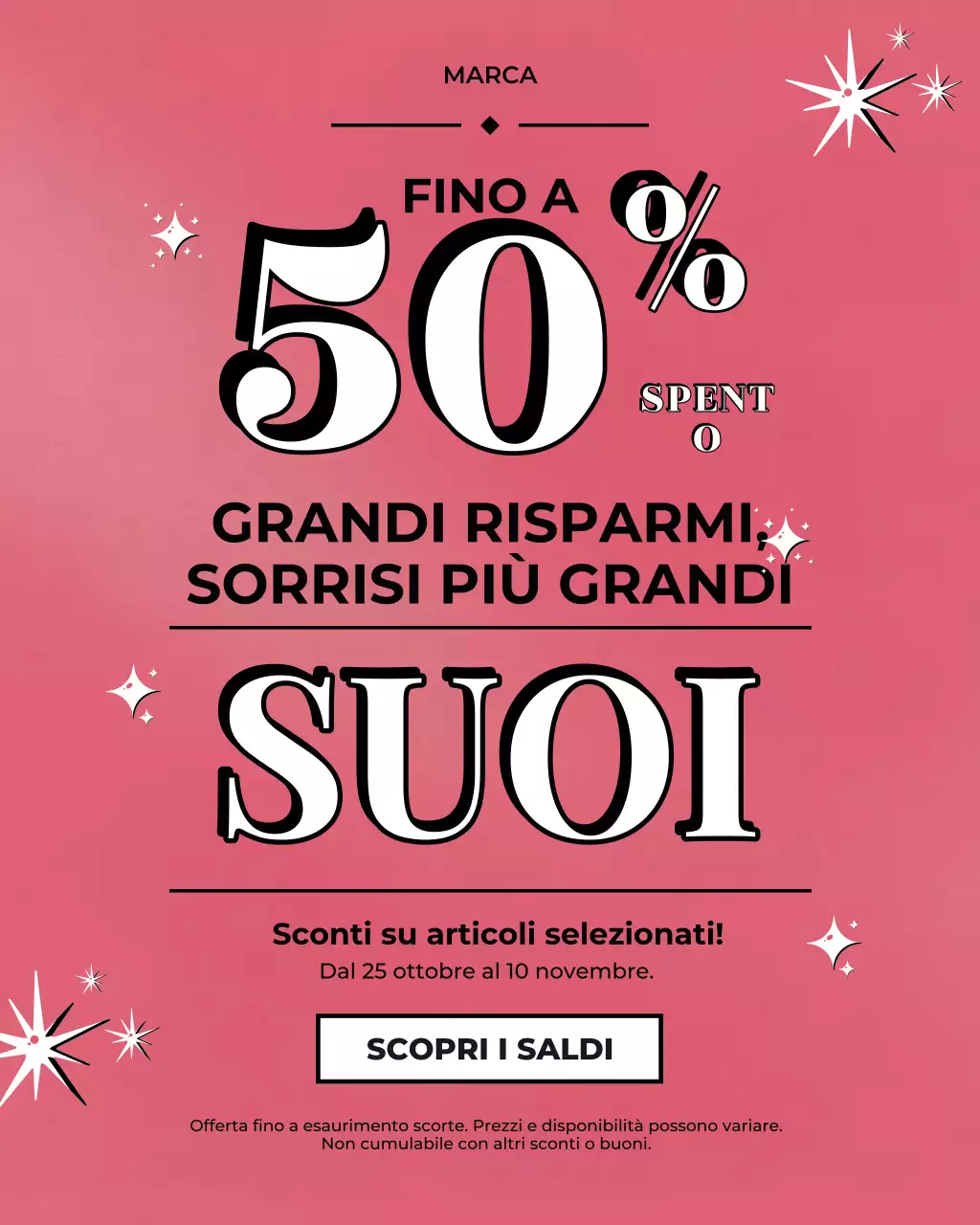Ritratto Instagram promozionale di vendita audace rosa