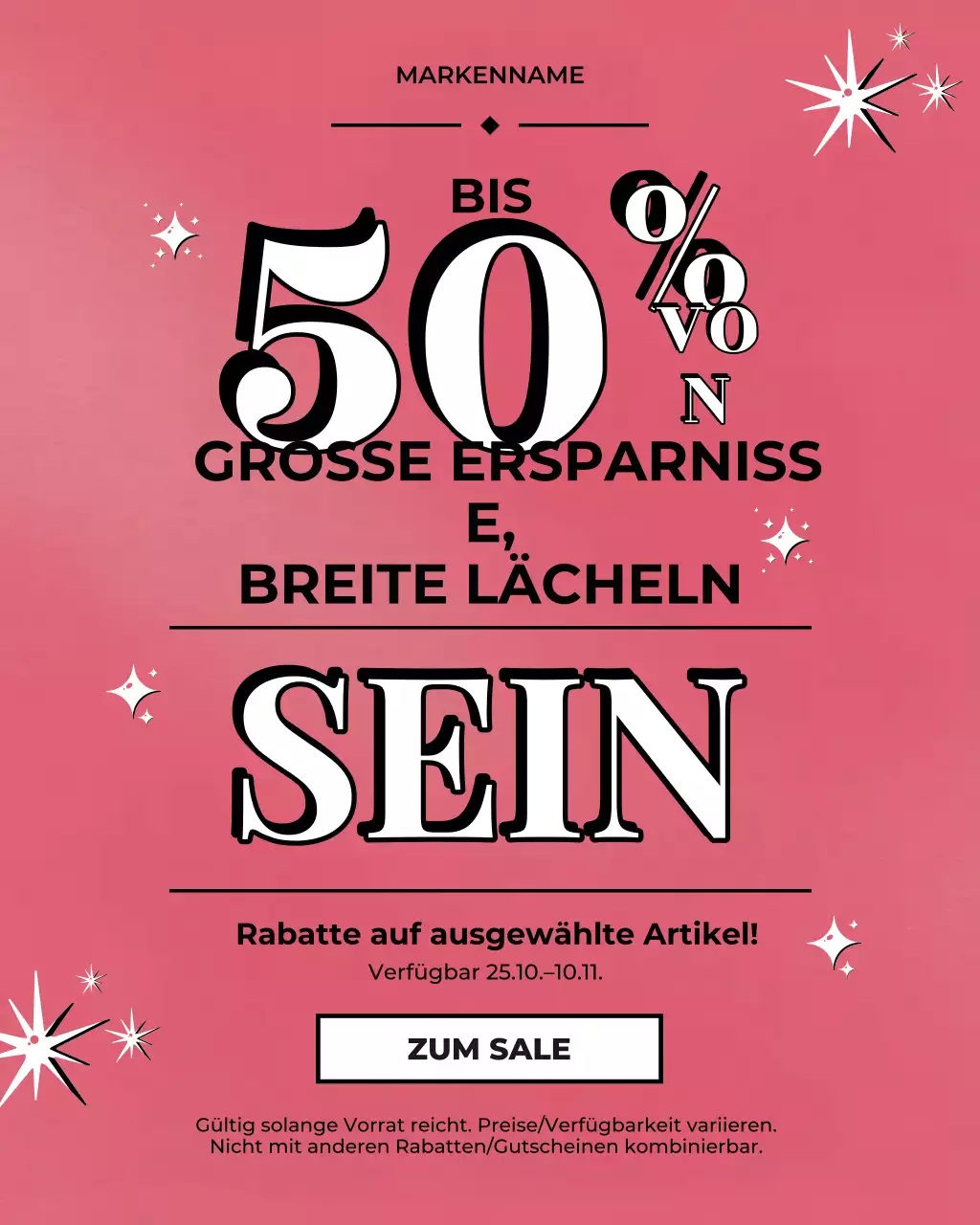 Instagram-Porträt: Pink Bold Sale Promotion