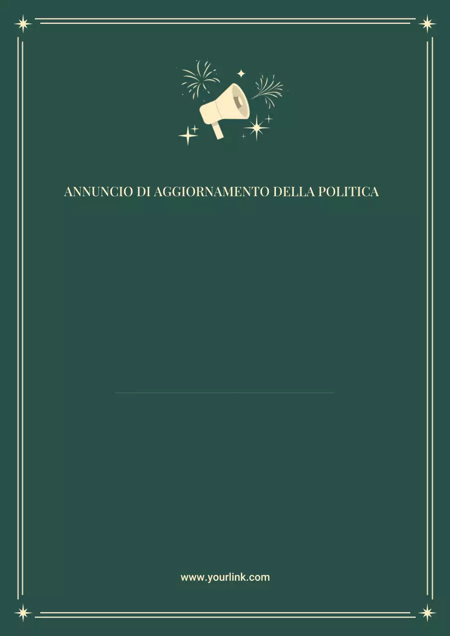 Manifesto di annuncio di politica verde ed elegante