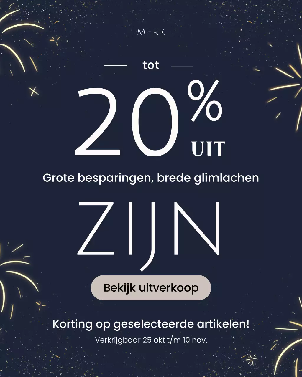 Marineblauwe moderne uitverkoopactie Instagram-portret