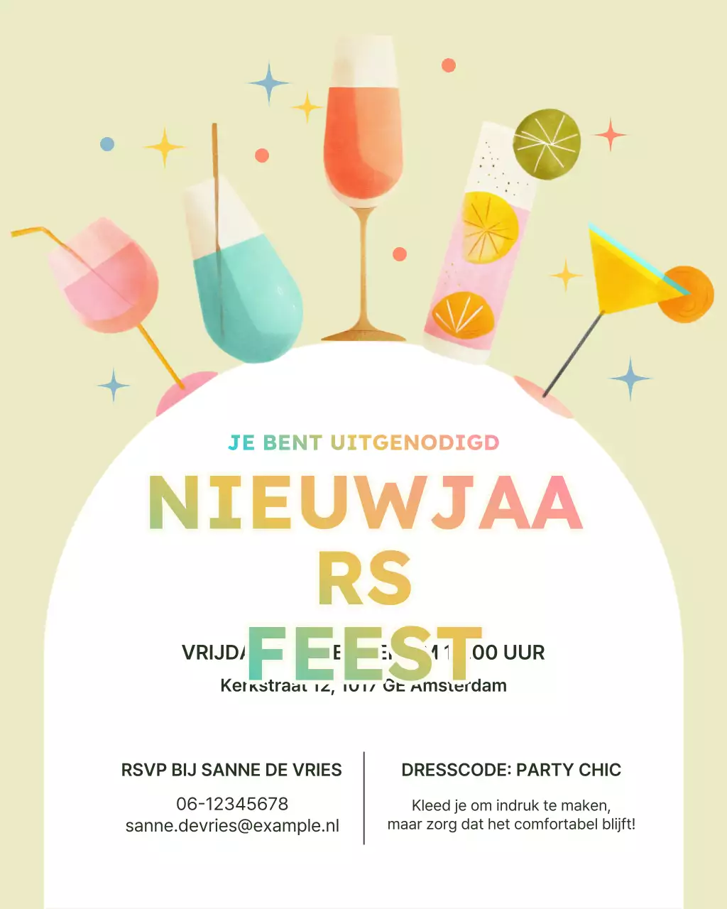 Beige retro cocktailuitnodiging Instagram-post