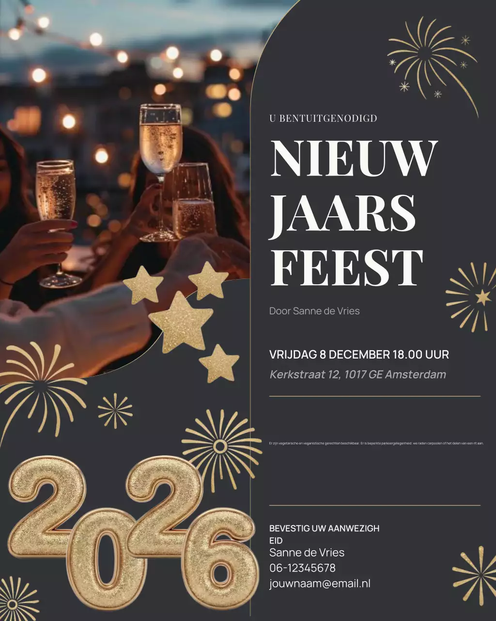 Gouden elegante feestuitnodiging Instagram-post