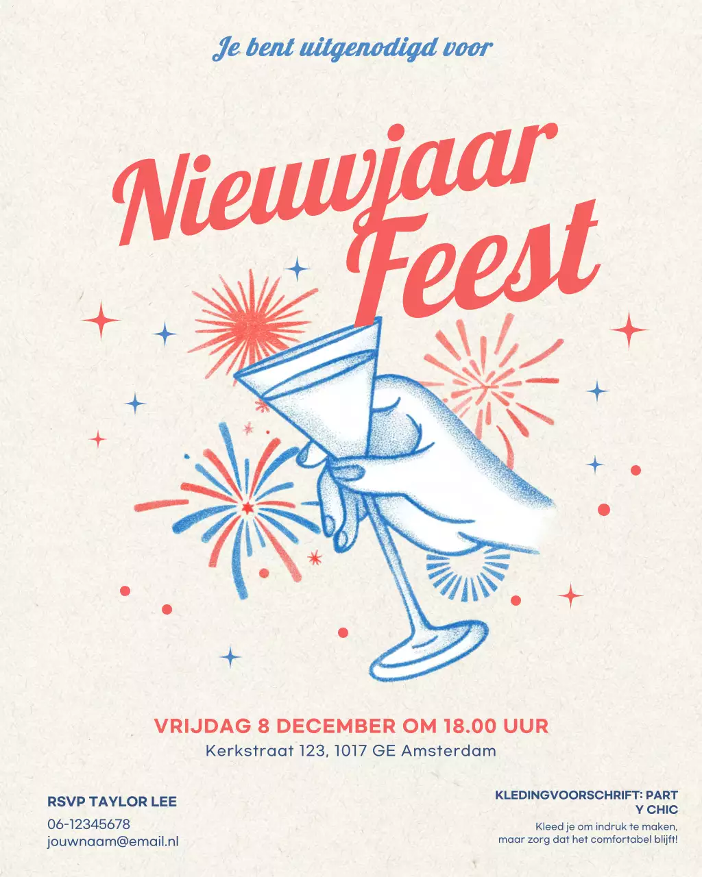 Beige retro cocktailuitnodiging Instagram-post