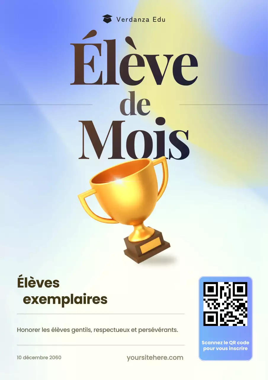 Affiche d'annonce étudiante classique beige