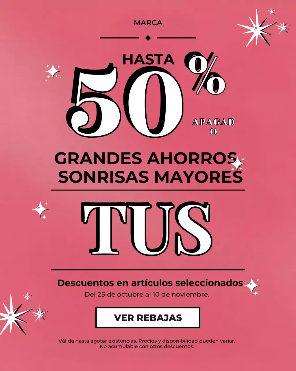 Promoción de venta Pink Bold para Instagram