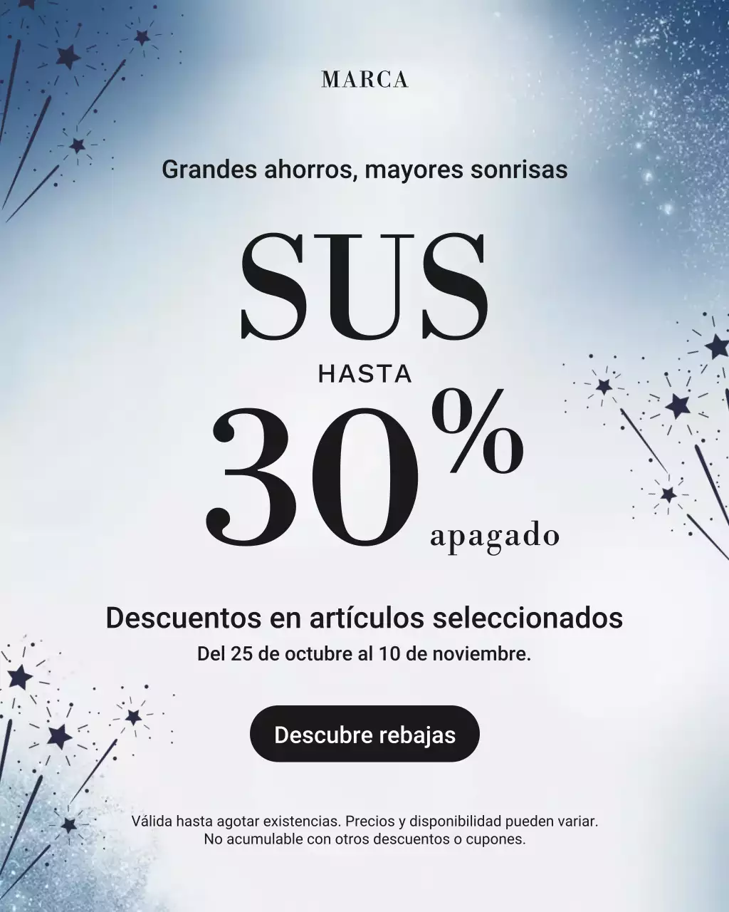 Promoción de venta moderna azul para Instagram