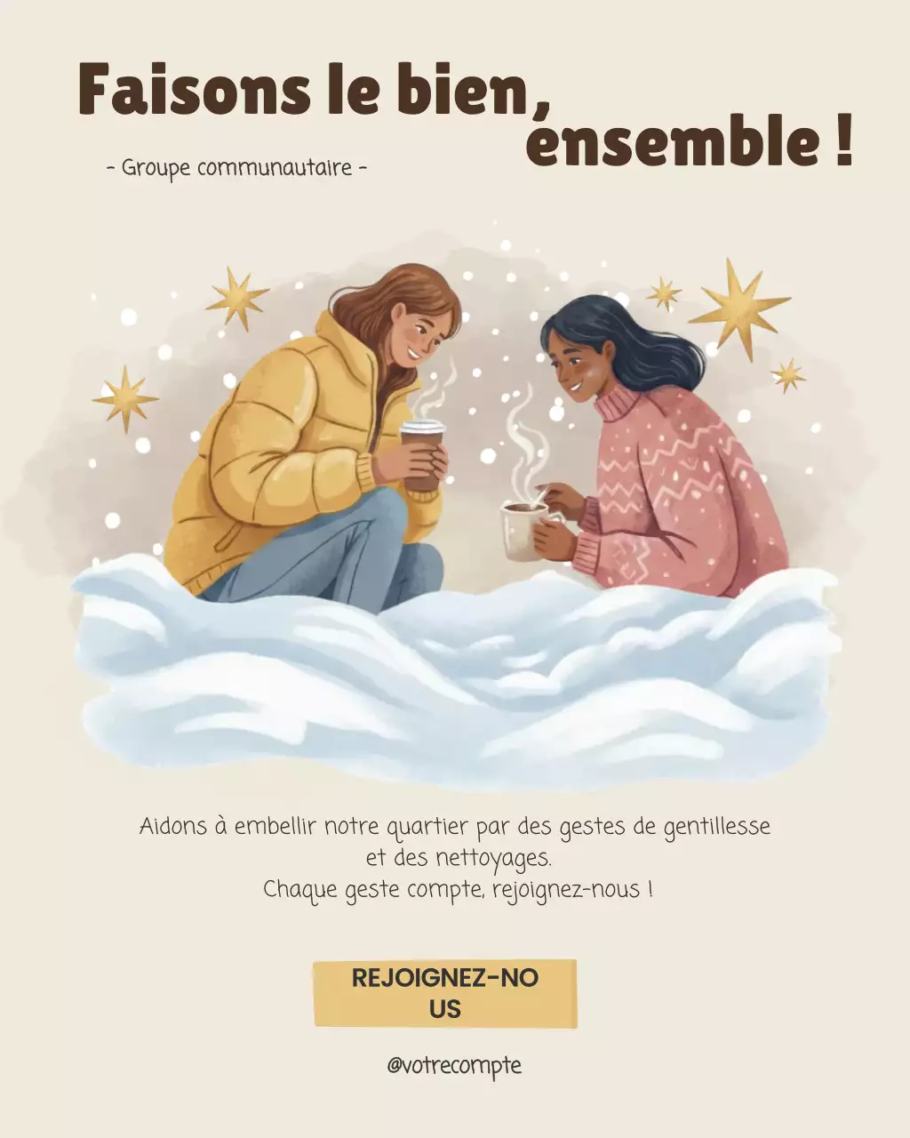 Invitation à la communauté beige et rêveuse (publication Instagram)
