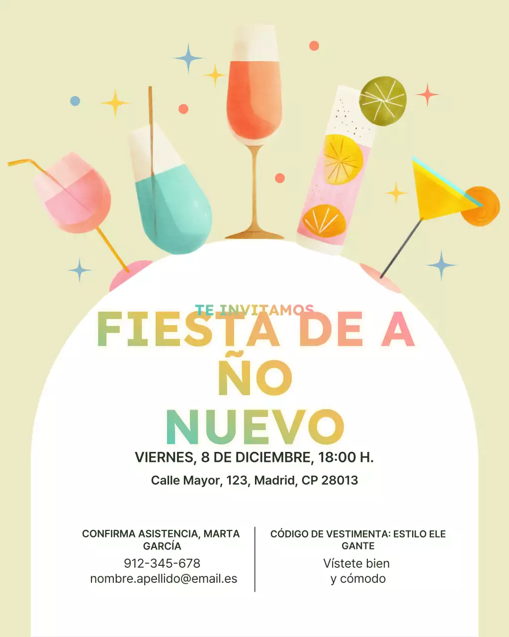 Invitación de cóctel retro beige para Instagram