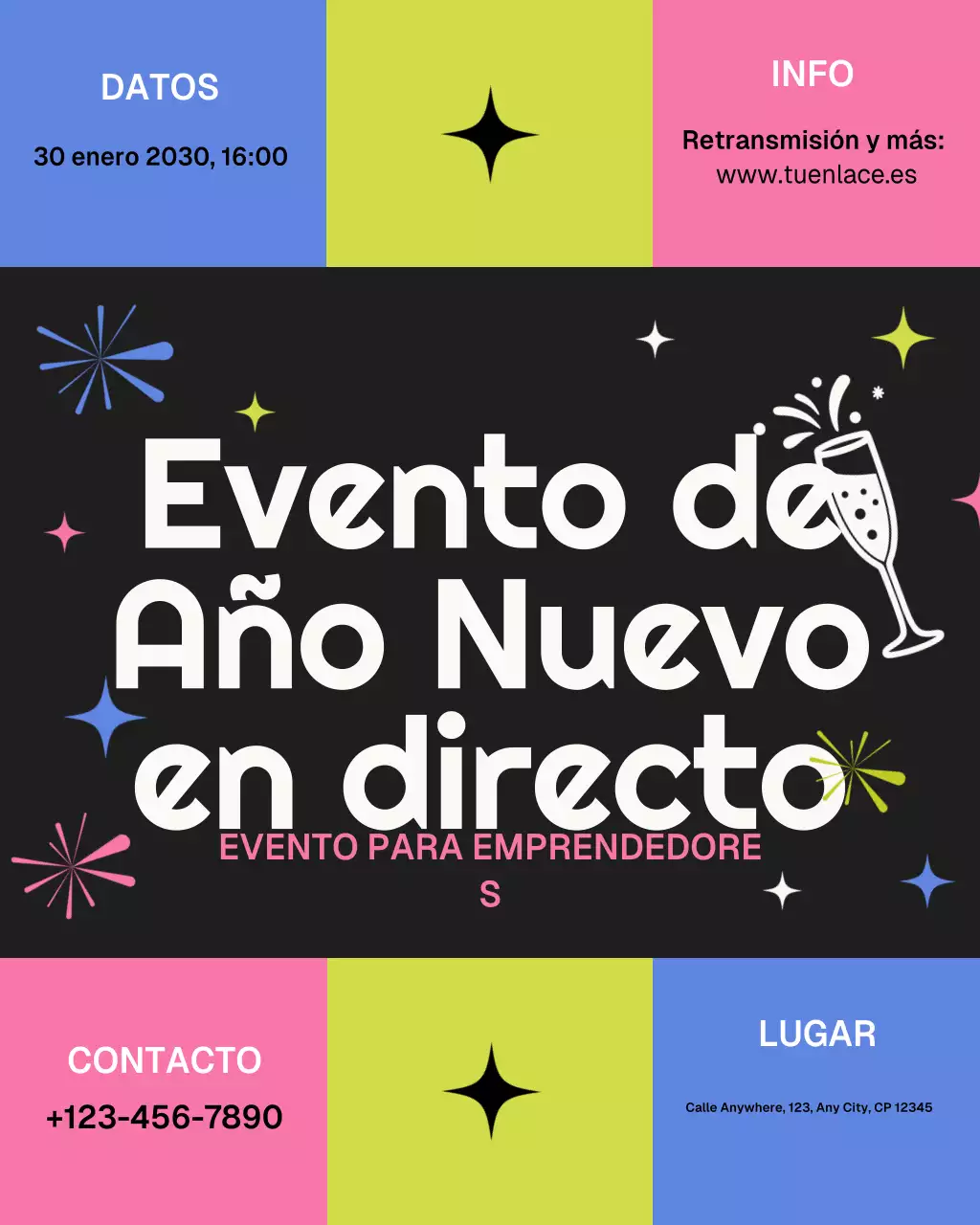 Promoción de eventos empresariales modernos y coloridos en Instagram