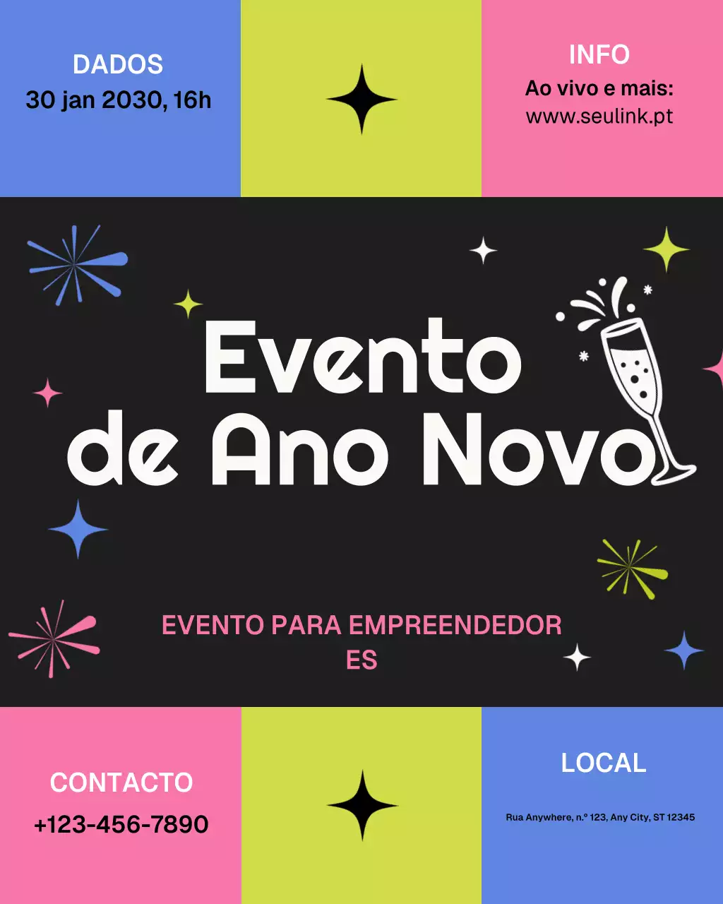 Promoção de evento para empreendedor moderno e colorido no Instagram (vertical)