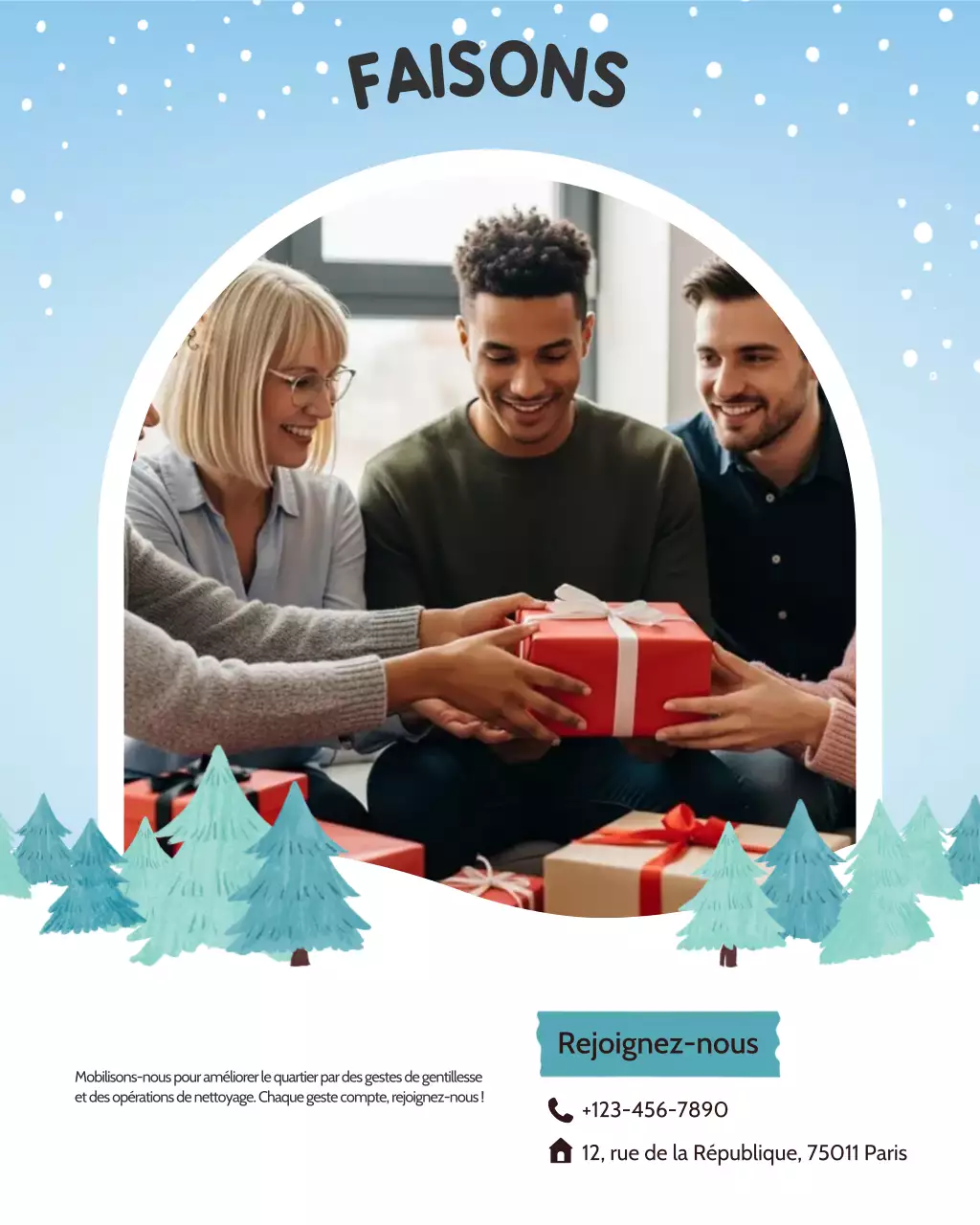 invitation communautaire moderne beige