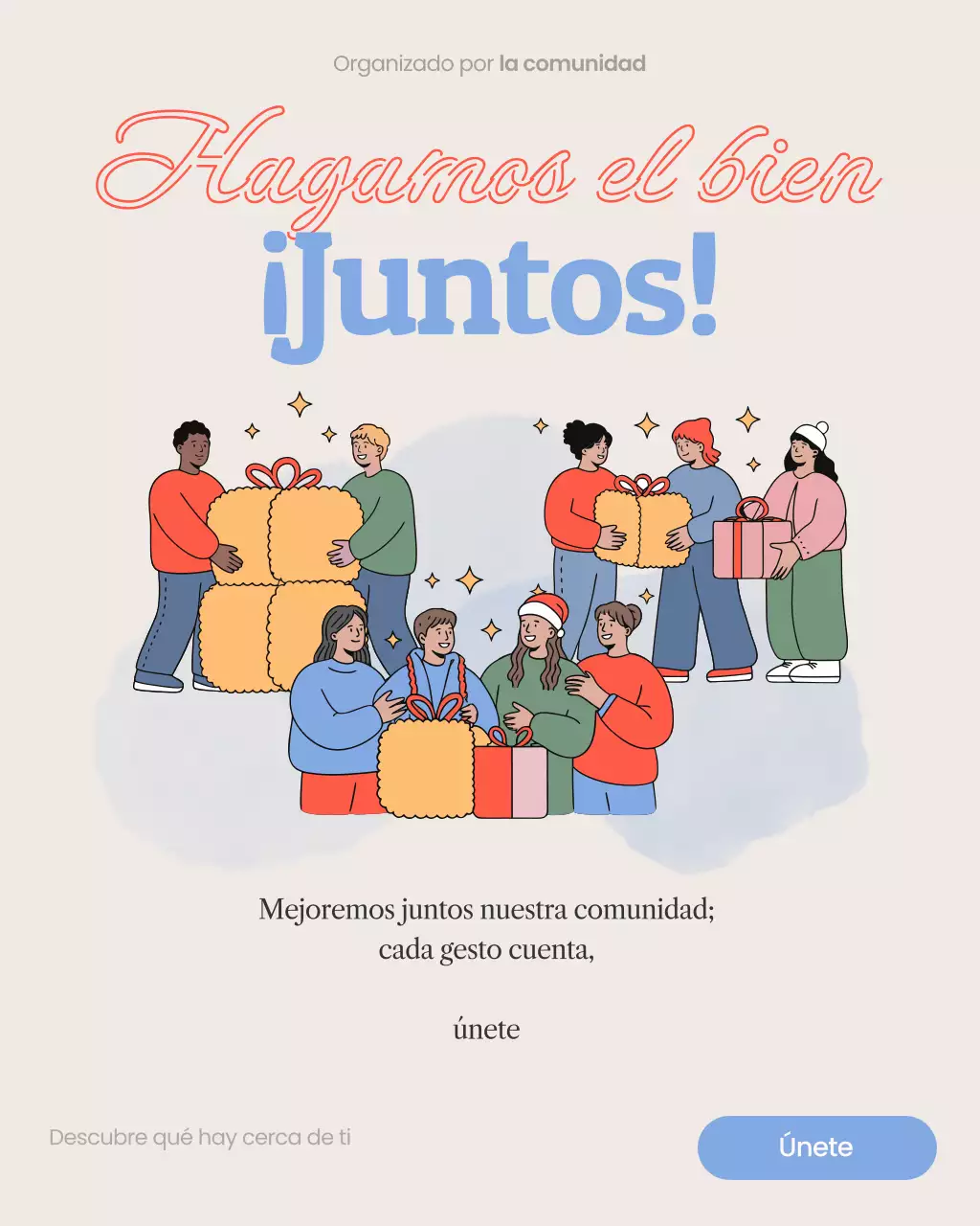 Publicación de Instagram de invitación a la comunidad moderna en beige