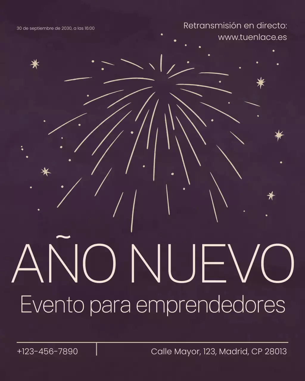 Vertical de Instagram para eventos empresariales modernos y morados