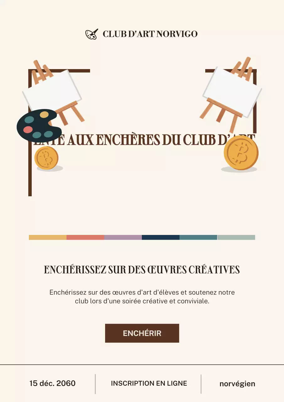 Affiche promotionnelle d'art moderne beige