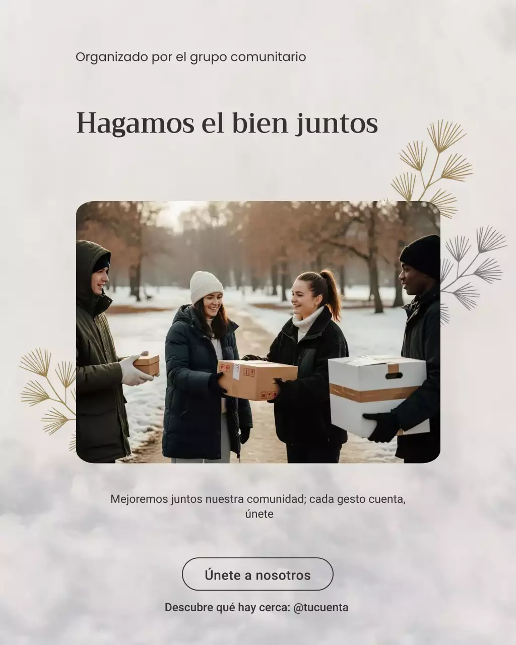 Publicación de Instagram del anuncio del evento comunitario Beige Modern