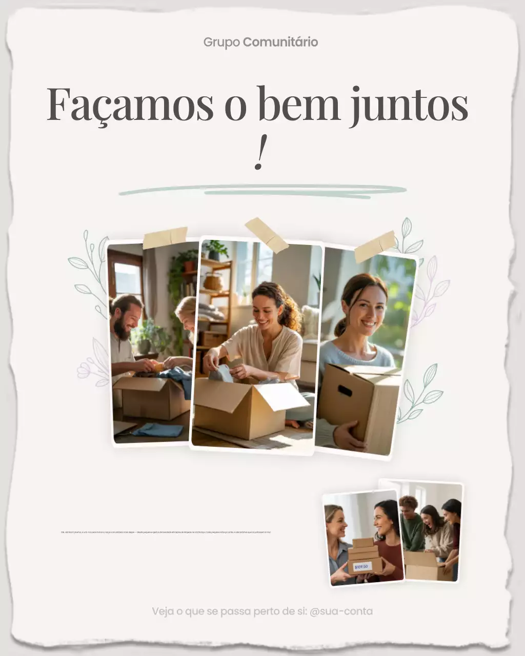 Postagem de convite para comunidade moderna bege no Instagram