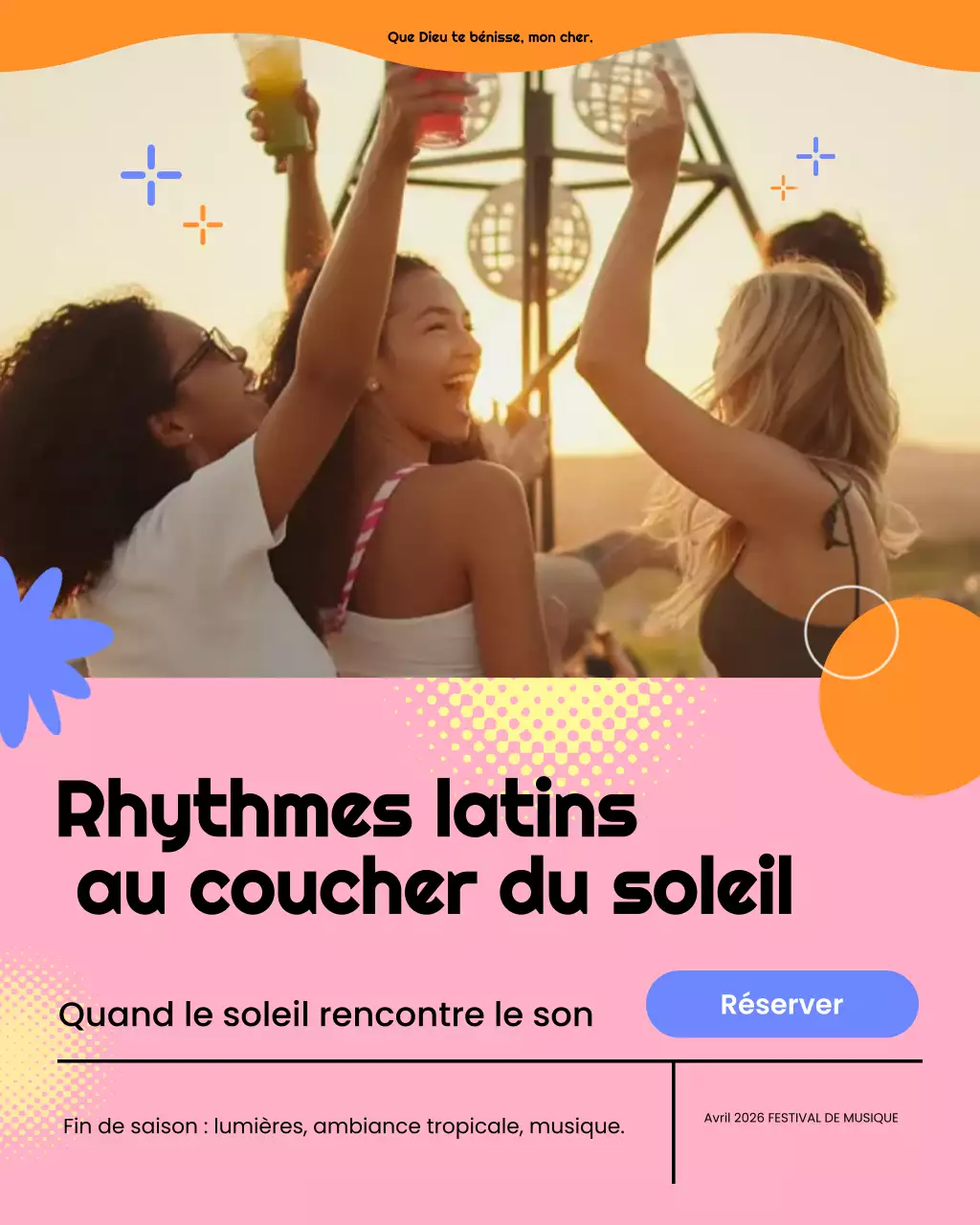 Publication Instagram de promotion musicale tendance rose