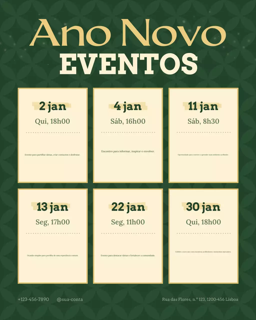 Anúncio de evento elegante da Sage no Instagram