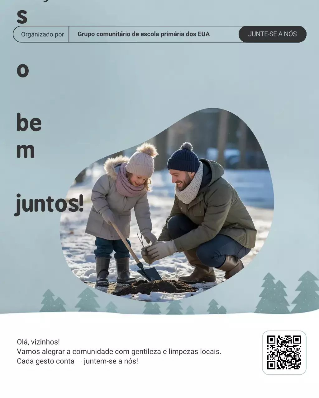 Convite para evento comunitário minimalista em tons de bege (postagem no Instagram)