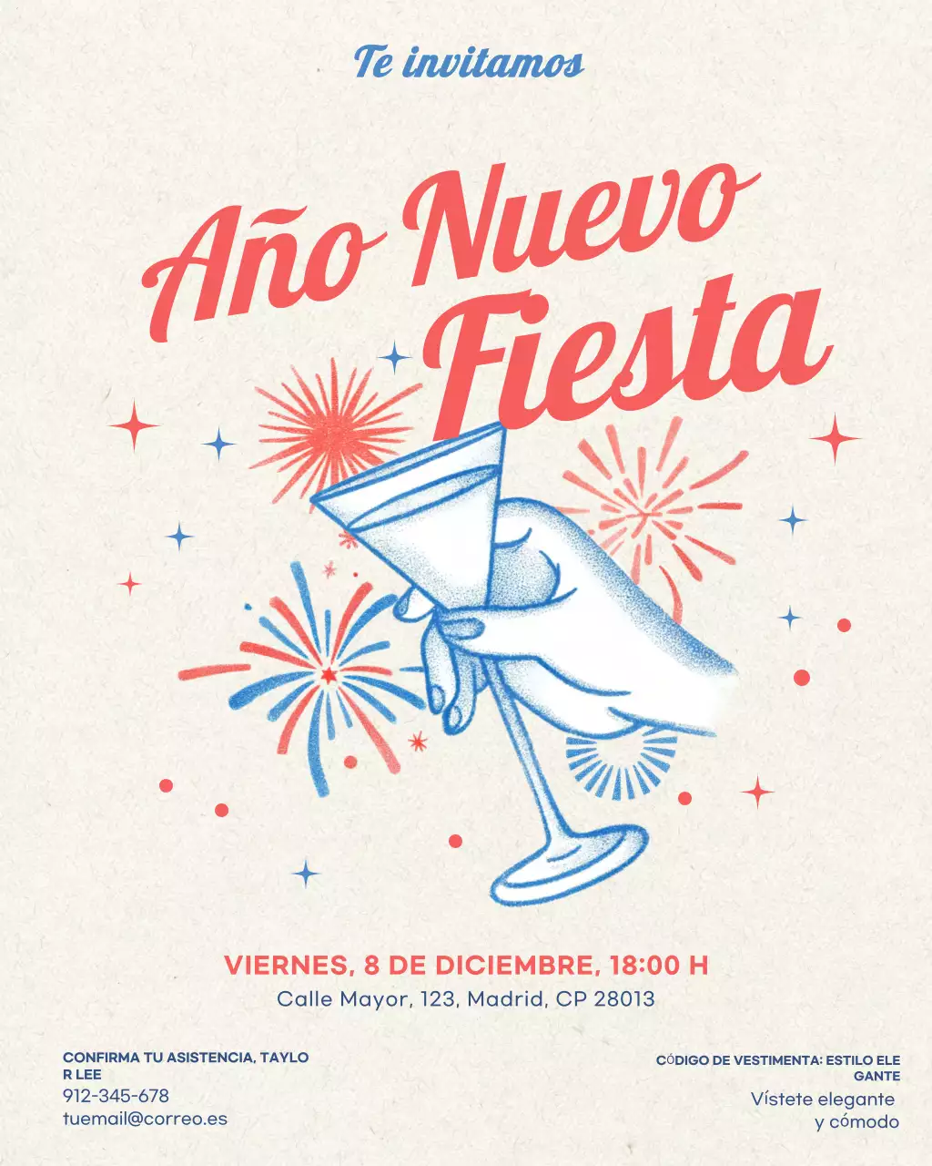 Invitación de cóctel retro beige para Instagram