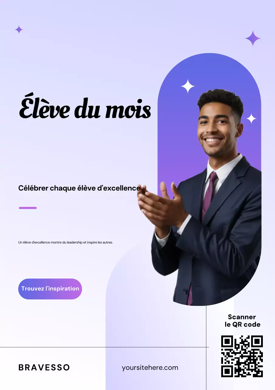 Affiche d'annonce étudiante moderne violette