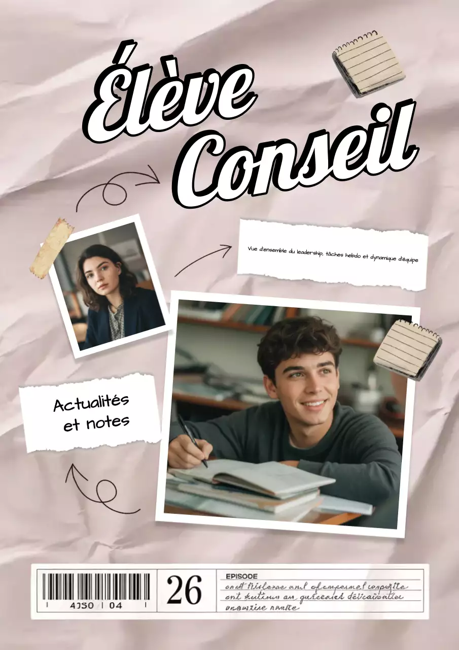 Affiche beige rétro du guide étudiant