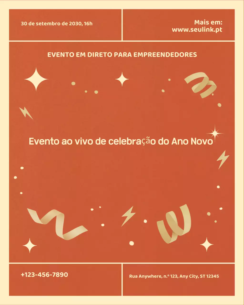 Evento Orange Modern Entrepreneurs Instagram Vertical