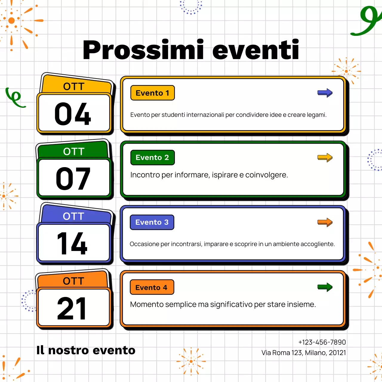 Programma degli eventi di Capodanno moderno bianco Post su Instagram