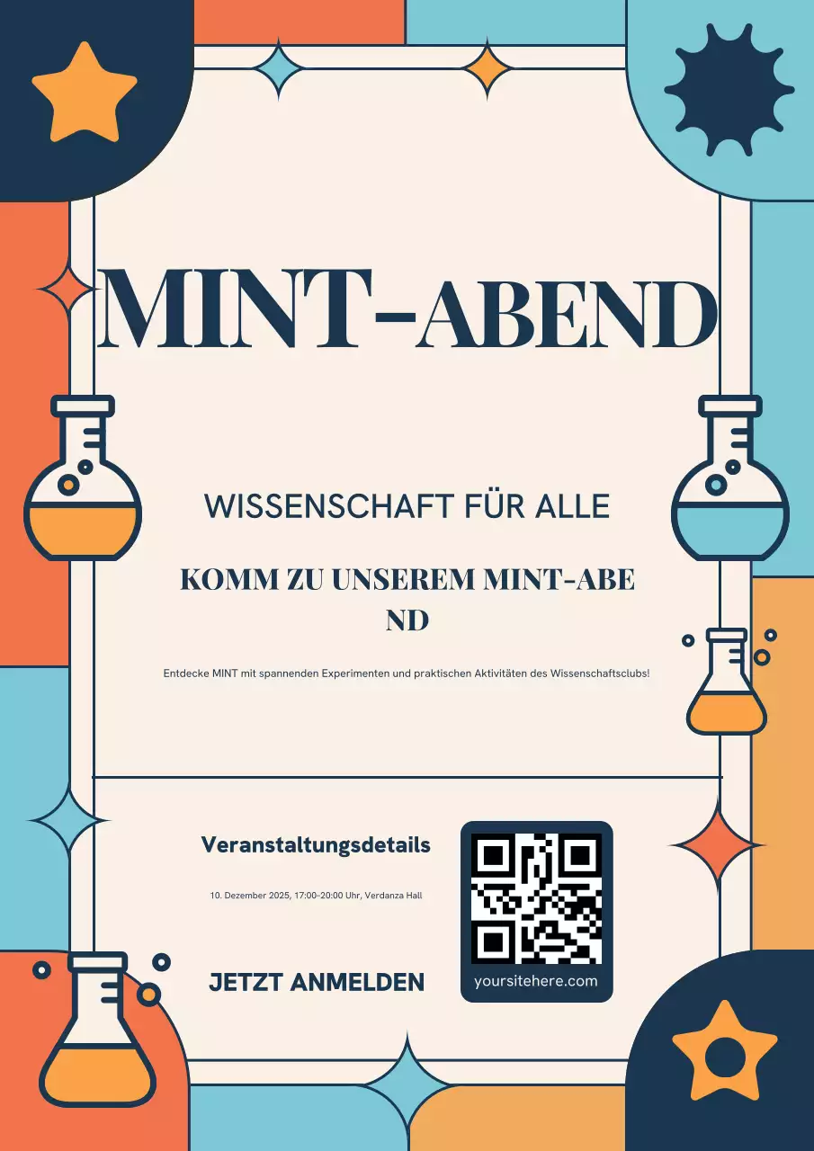 Orange Retro Science Event Poster