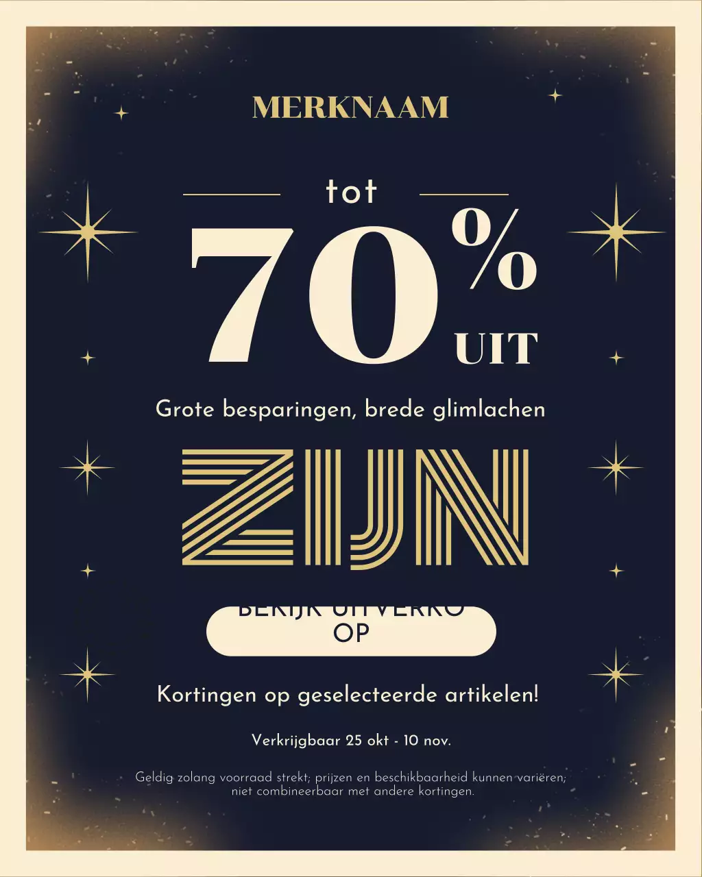 Zwarte elegante uitverkoopactie Instagram-portret