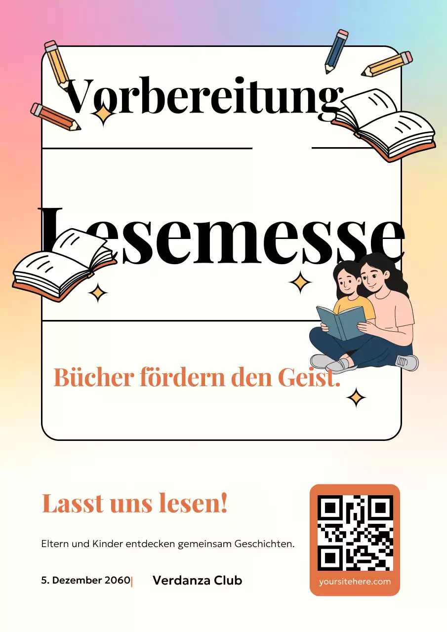 Plakat zur Leseveranstaltung „Regenbogen Modernes Lesen“