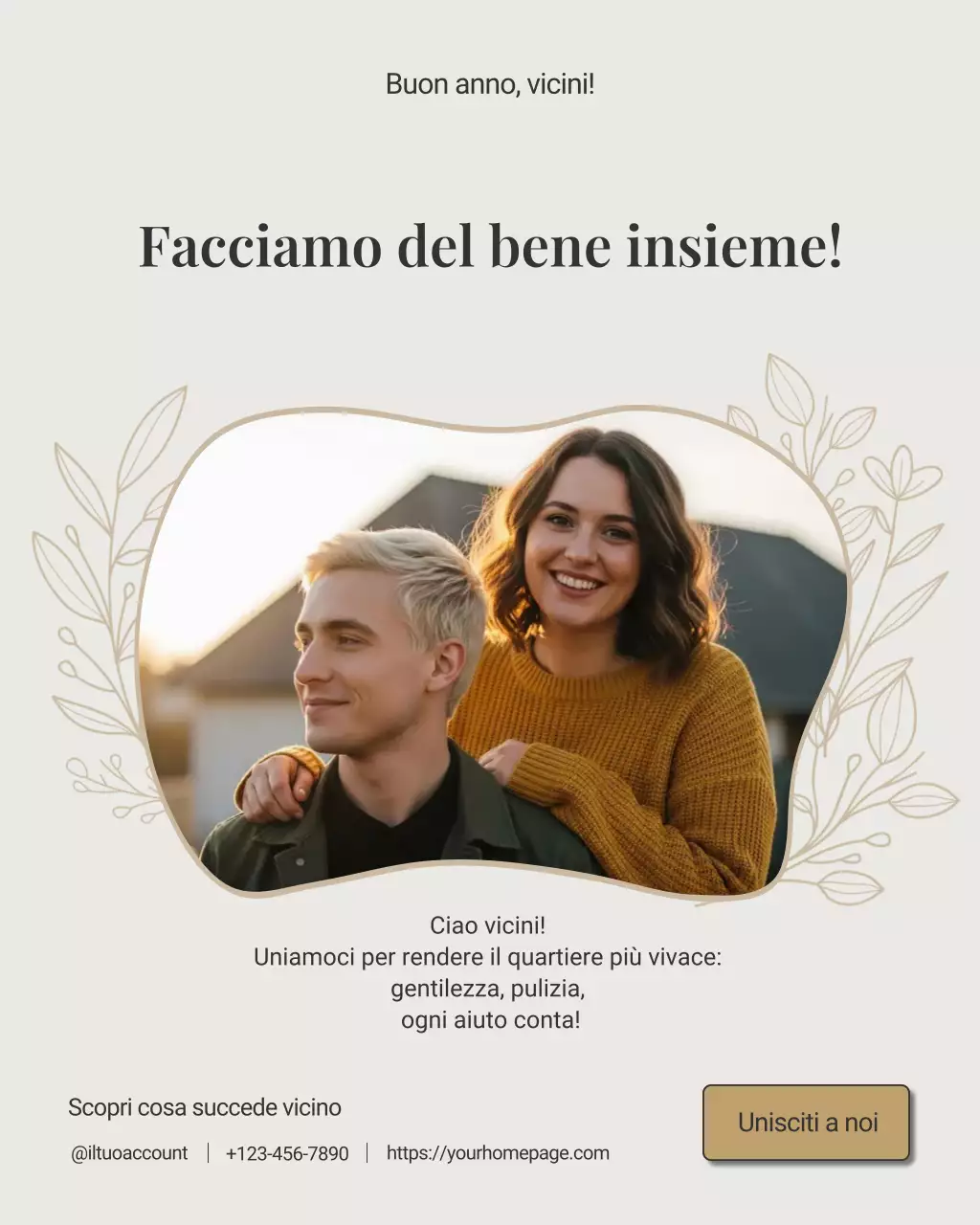 Post Instagram di invito alla comunità Beige