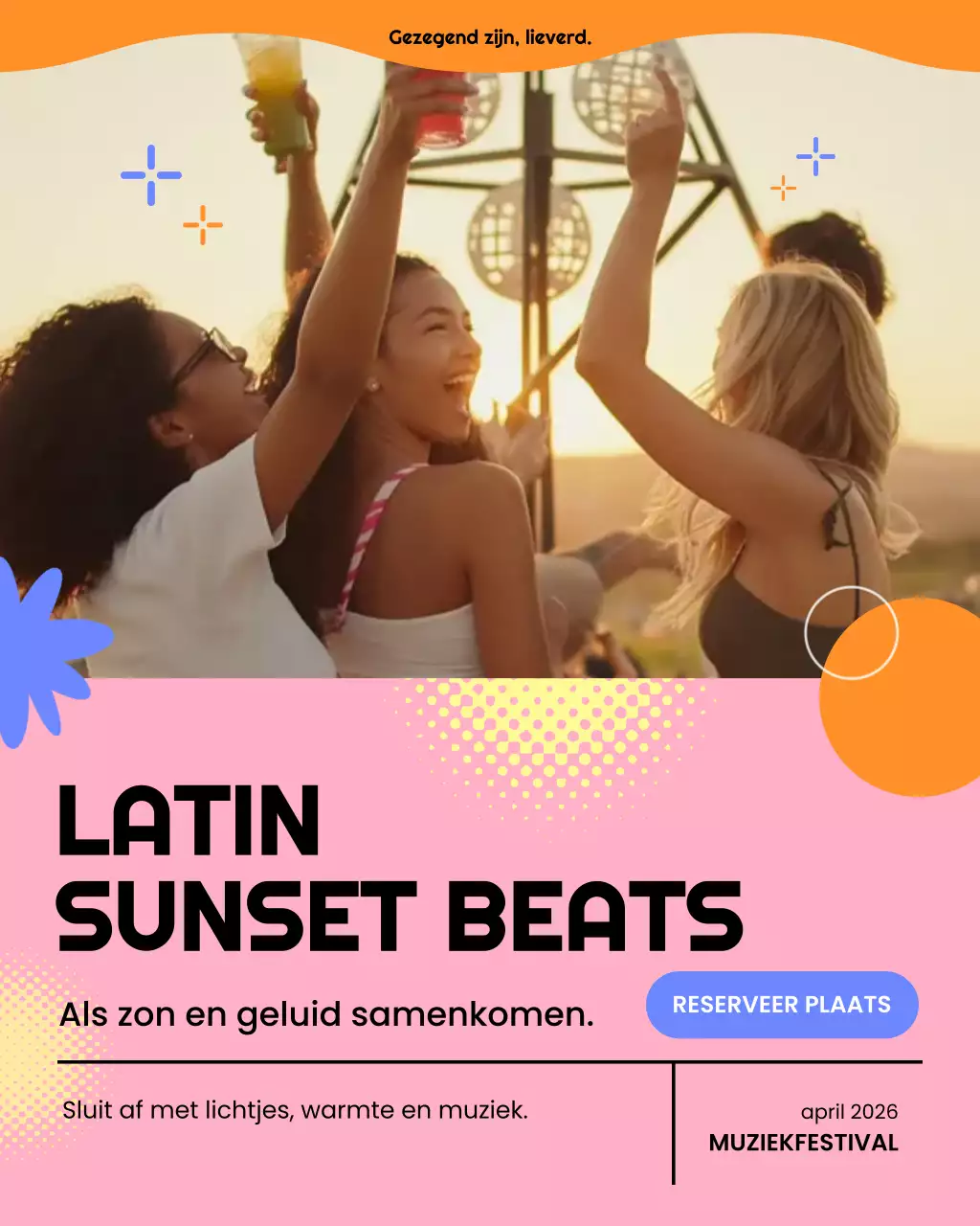 Roze Trendy Muziek Promotie Instagram Post