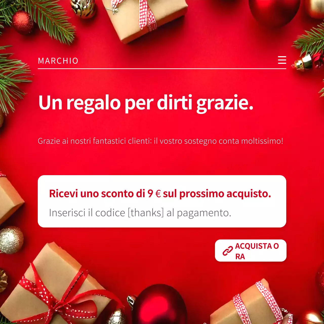 Promozione regalo festivo rosso moderno per i social media