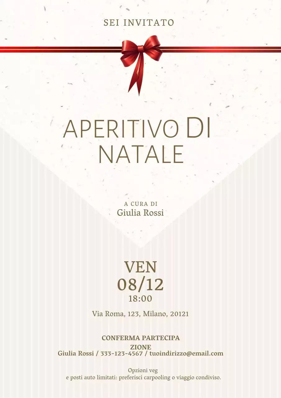 Poster web per invito al cocktail party di Natale