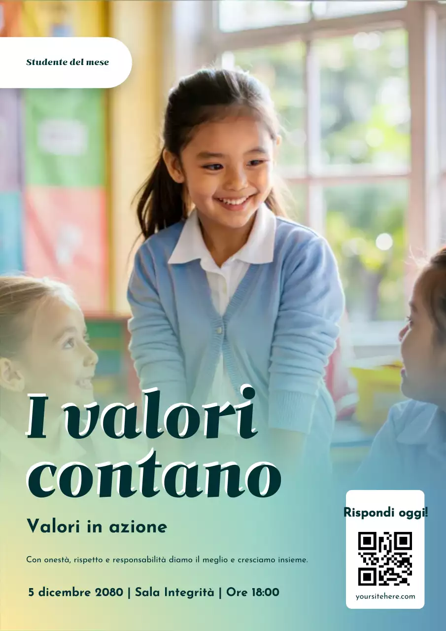 Poster web sull'educazione del carattere moderno