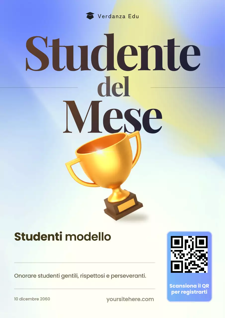 Manifesto per l'annuncio degli studenti classico beige