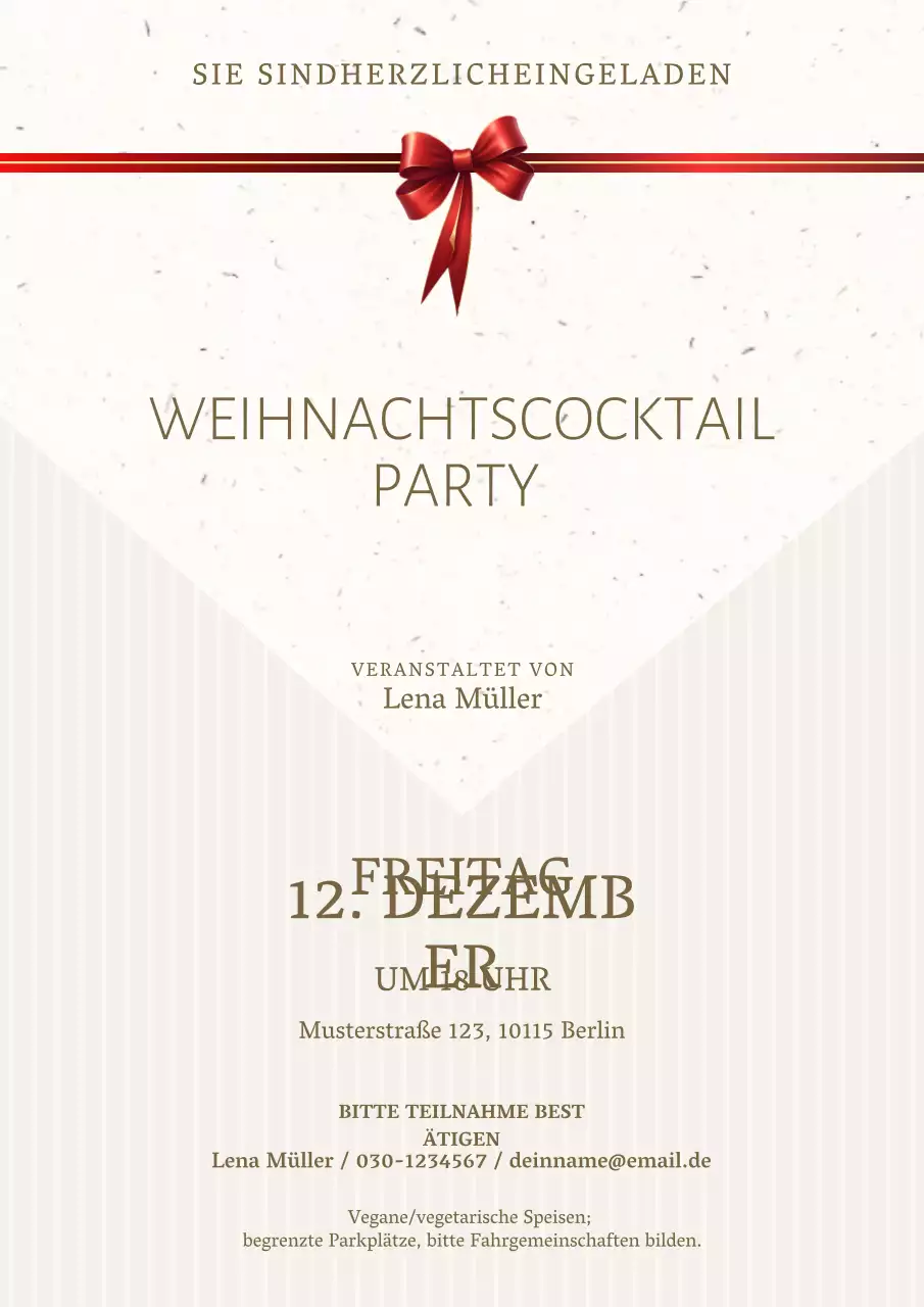 Einladung zur Weihnachtscocktailparty (Webposter)