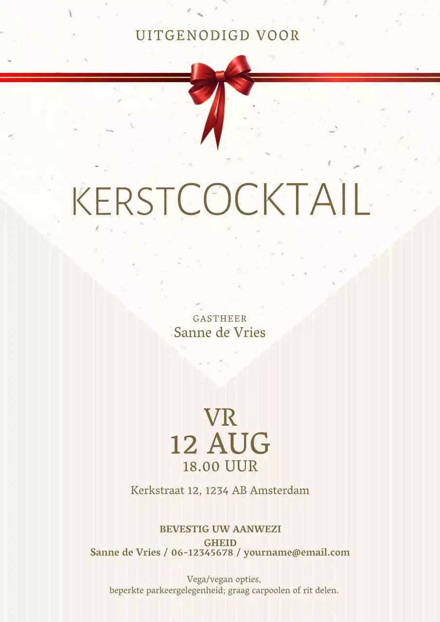 Webposter voor uitnodiging voor kerstcocktailparty