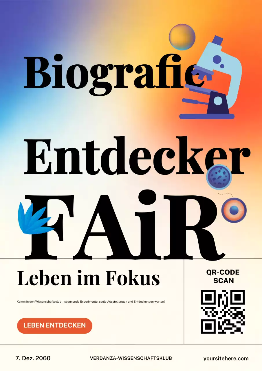 Farbenfrohes Poster für eine moderne Wissenschaftsveranstaltung